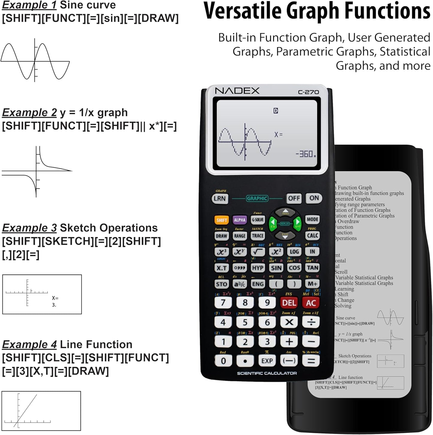Calculadora NADEX C-270 Científica y Gráfica