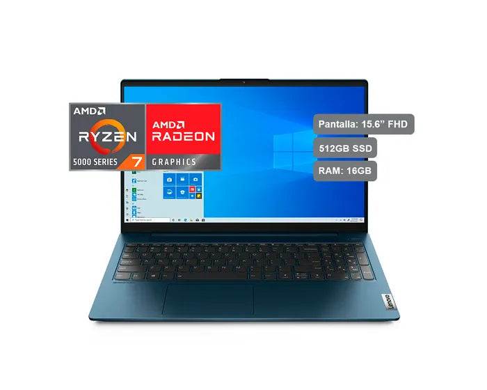 Laptop Lenovo Tacti 15.6 Fhd Tactil, Amd Ryzen 7, 512 Ssd, 12gb Ram Azul