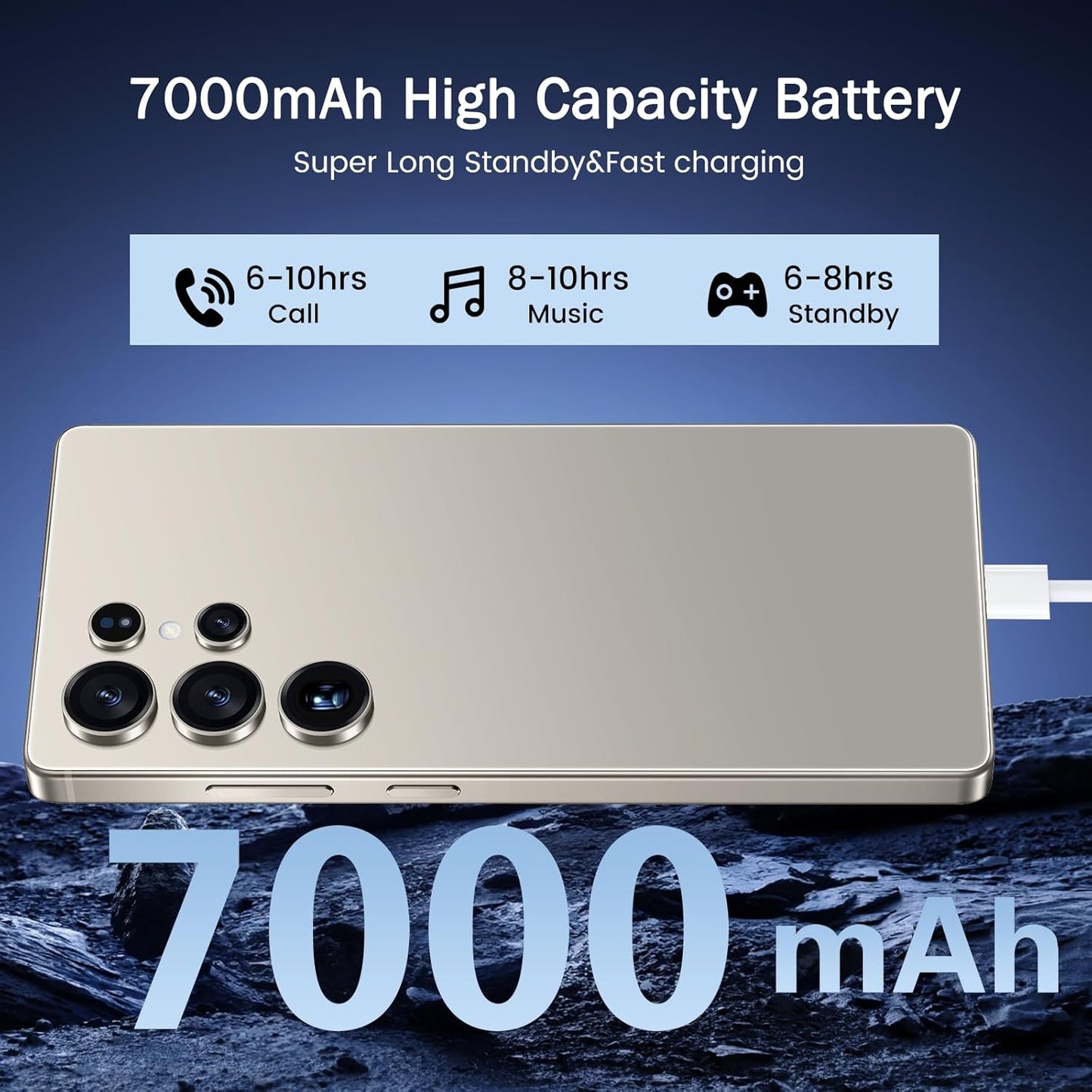 CELULAR I25 ULTRA 5G ANDROID DUAL 6.99", 16GB, 512GB TITANIUM, GRAY