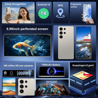 CELULAR I25 ULTRA 5G ANDROID DUAL 6.99", 16GB, 512GB TITANIUM, GRAY