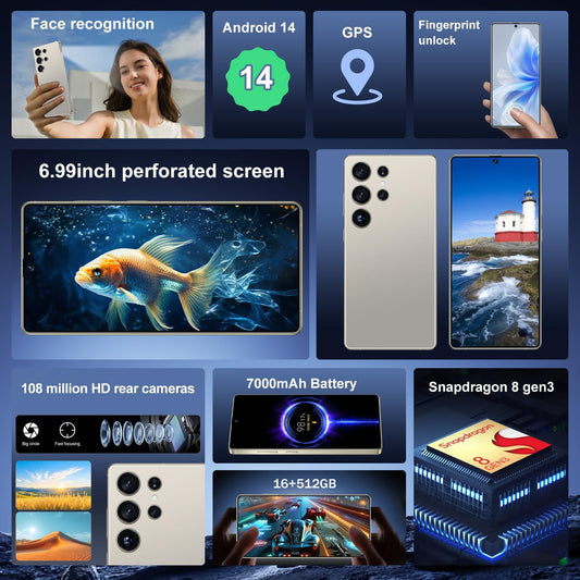 CELULAR I25 ULTRA 5G ANDROID DUAL 6.99", 16GB, 512GB TITANIUM, GRAY