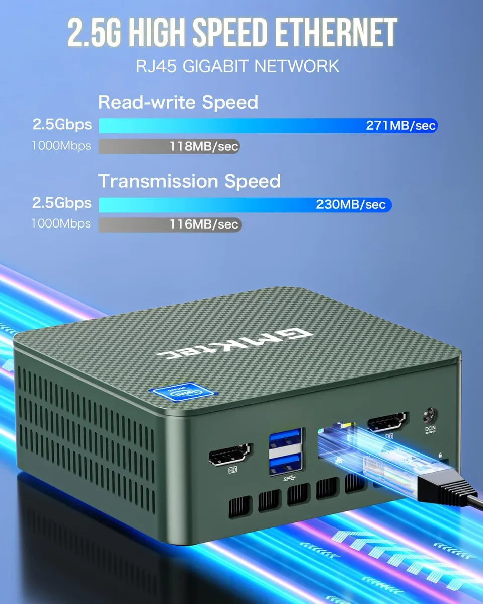 Mini PC GMKTEC- Procesador Intel Lake N100 - Memoria 8gb Ddr - Disco 256gb Ssd - FULL HD