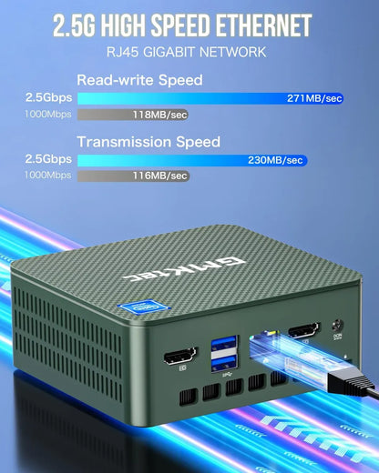 Mini PC GMKTEC- Procesador Intel Lake N100 - Memoria 8gb Ddr - Disco 256gb Ssd - FULL HD