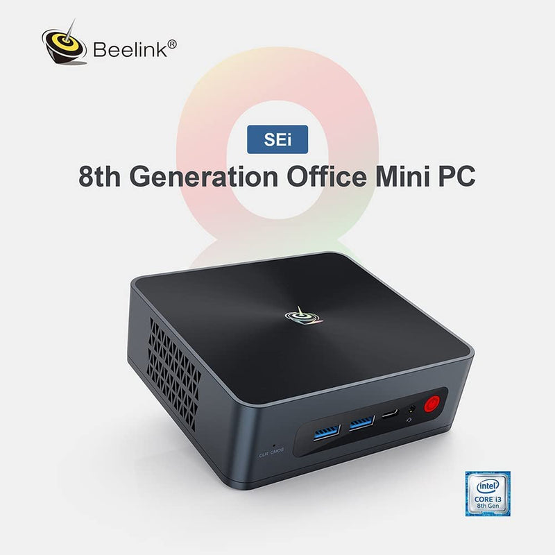 BEELINK Mini PC SEI8 - Intel Core 3 - 8GB DDR4 RAM - 256 GB SSD - 4K Dual HDMI - Wifi 2.4G / 5G