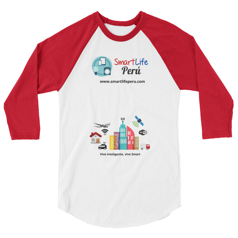 Camiseta SmartLife Peru con manga raglán tres cuartos